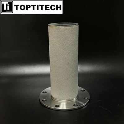 30um Flange Koneksyon Porous Titanium Filter Separasyon Eleman